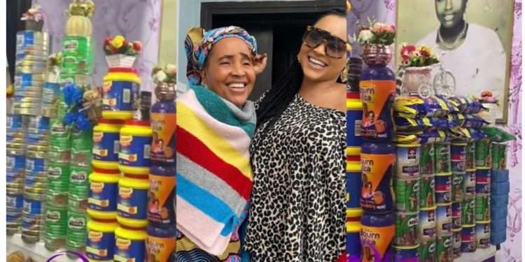 “I hope these people save for rainy days?” – Reactions trail massive souvenirs at Mercy Aigbe’s mother’s burial party (See Photo)