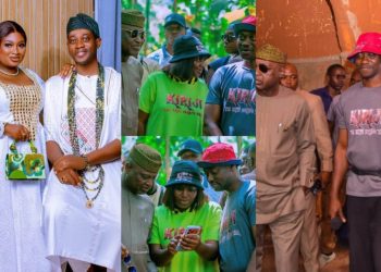 Actor Lateef Adedimeji welcomes Ekiti Gov. To movie location