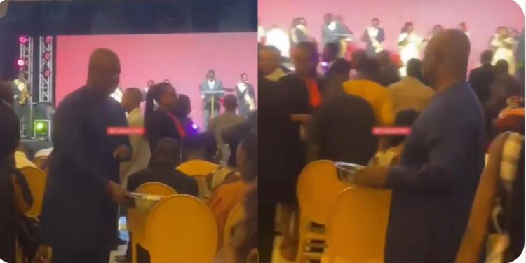 Former Senate President Pius Anyim spotted serving as usher in church (watch video)