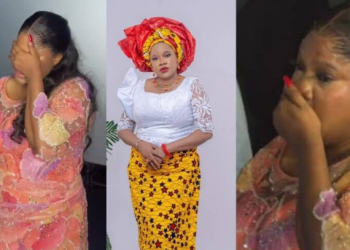 PHOTO: Actress Toyin Abraham cries at her star-studded movie premiere