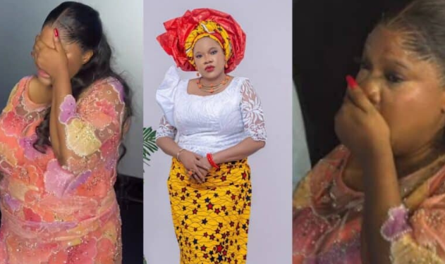 PHOTO: Actress Toyin Abraham cries at her star-studded movie premiere