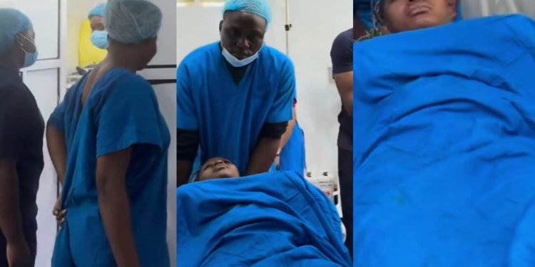 Skitmaker Oluwa Dollarz babymama grateful as she undergoes ‘Christian BBL’ [Video]