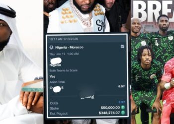 AFCON: Davido, Peller lose huge amount of dollars on betting  following Super Eagles’ defeat