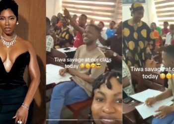 Singer Tiwa Savage spotted in a class receiving lecture (Video)
