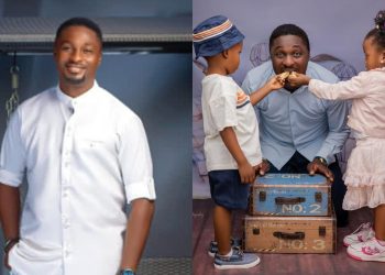 Actor Adeniyi Johnson shares cute photo of his twins feeding him
