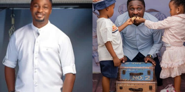 Actor Adeniyi Johnson shares cute photo of his twins feeding him