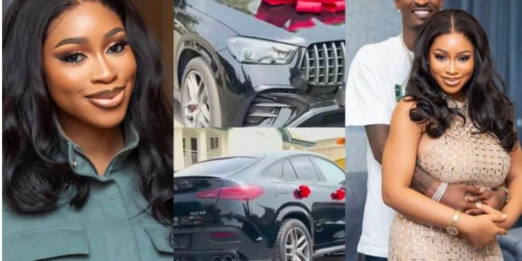Actress Yetunde Barnabas receives brand new car from footballer husband (watch video)