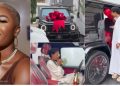 “No boyfriend?”— Fans reacts as actress Nancy Isime gifts self new G-Wagon as Valentine’s Day present (Video)