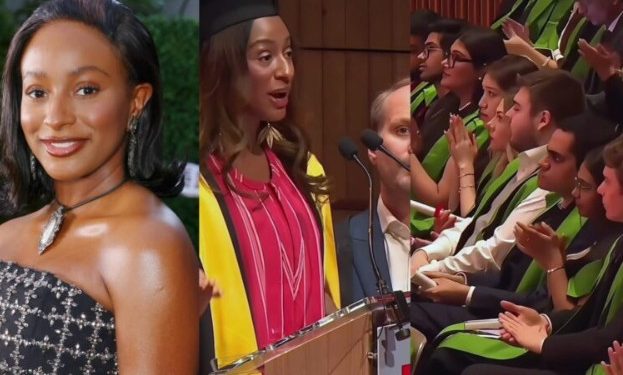 DJ Cuppy beams with pride as she delivers touching speech at her alma mater in London, quotes Davido