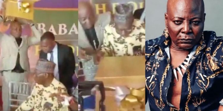 Charly Boy surprises Obasanjo with a huge box on his 89th birthday [Video]
