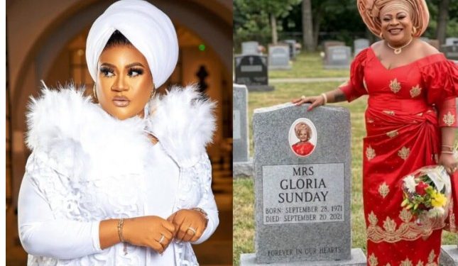 Actress Nkechi Blessing takes AI to grave, celebrates Mother’s Day in grandstyle