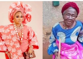 Actress Regina Chukwu shows off her grandma, who is the oldest woman in her village