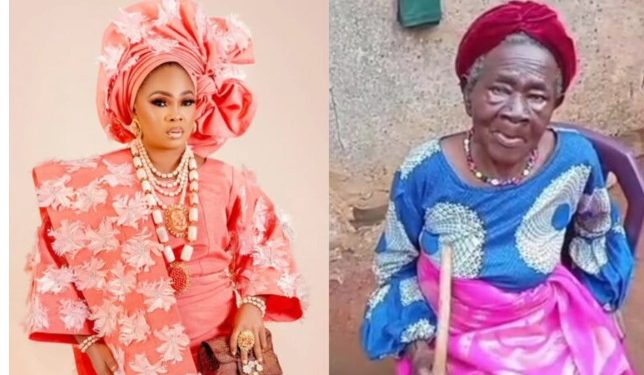 Actress Regina Chukwu shows off her grandma, who is the oldest woman in her village