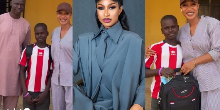Actress Tonto Dikeh fulfils promise to student as she financially supports his education with N1M