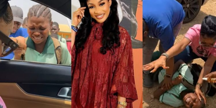 Evangelist Tonto Dikeh storms school, conducts deliverance for student