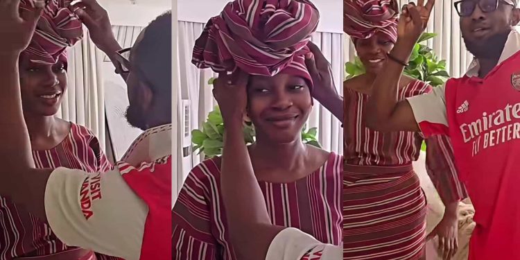 Comedian AY spotted struggling with his first daughter’s headtie