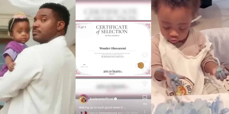 Actor Kunle Remi’s one-year-old daughter gets global recognition