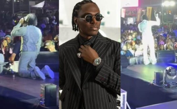 Top Nigerian hip-hop singer goes into worship as the Holy Spirit interrupts his performance (Video)